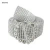 Belts M2EA Women For Sparkle Rhinestone Chain Waist Belt Luxury Buckle Metal Beads Nightclub Glitter Waistband Acc