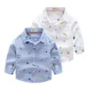 Camisas infantis primavera verão camisa floral infantil manga comprida camisa masculina de algodão 2-7 anos roupas infantis para primavera outono 230628