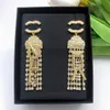 2023 CCity Stud Earrings Pearl Diamond Drop Gold Earring Designer for Woman Fashion Brand Not Fade Silver Wedding women earings 992234