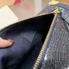 Borsa a mano in denim Borsa a tracolla Scatola quadrata Borse a tracolla da donna Stampa di lettere Bordo in metallo Chiusura con cerniera Tasca per cellulare Borsa a tracolla rimovibile