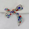 New Rhinestone Bow Brooches for Women Large Bowknot Metal Pins Vintage Fashion Jewelry Accessories