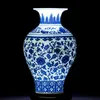 Vaser Jingdezhen Ceramics Ancient Blue and White Porslin Vase X0630