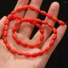 Beads Red Pink Orange Pupa Shape Coral Loose Spacer For Women Necklace Bracelet Earrings Jewelry Accessories Gift Size 2x4mm