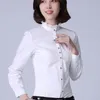 Frauen Blusen Frühling 2023 frauen Büro Tragen Hemd Langarm Slim Fit Plus Größe Koreanischen Stil Baumwolle Weiß arbeits Kleidung Frauen