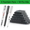 Fountain Pens 53 PCS Kawaii Pen Byt ut bläck Set BlackBluered Ink EF 038mm School Office Supplies Stationery för att skriva 230630