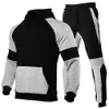 203 New Men's Large Size Color Combination Sweater Hooded Fleece Set tracksuit track suit gym suits men fashion mens tracksuits