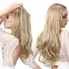 Synthetic Wigs Synthetic No Clips s Fake Ombre Pink Blonde Brown Black Natural Wavy Curly False Piece For Woman 230629