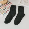 Femmes chaussettes doux coton Lolita blanc haut genou femme JK papillon longs bas jambe Streetwear robe Calcetine Mujer