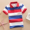 Polo's School Polo Shirts Zomer kinderen Korte Mouw Jongens Polo Shirt Gestreepte Kinderen Jongen Tops tees Katoenen Meisjes Jongens Polo Shirts 230629