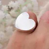 Cluster Rings Arrival Romantic Big Love Heart Platinum Plated Ladies Open For Girlfriend Valentine's Day Gifts Never Fade