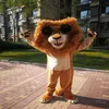 Högkvalitativa riktiga bilder Deluxe Lion Mascot Costume Mascot Cartoon Character Costume Adult Size 215T