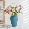 Decoratieve bloemen 52cm kunstmatige pioen fluwelen simulatie bloemendecoratie met 3 grote hoofden perfect voor thuis en bruiloft