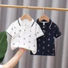 Polos Summer Boys Polo Shirts Fshion Children Short Sleeve Lapel Shirt Teenage Sailboat Print Polo Shirt 2-14 Y Kids kläder 230628