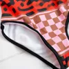 23ss Designer kids bathing suits girls swimwear girls One-piece Patchwork edge letter chequered patchwork printed back cross one-piece swimsuit baby clothes