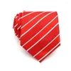 Fliegen Seide Herren Krawatte 8 cm Rot Gestreifte Blume Klassischer Business-Ausschnitt für Männer Anzug Hochzeit Party Krawatte Formales Kleid Krawatte