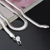 30st* 6mm 16inch ~ 24 tum 925 Sterling Silver Oblate Chain Snake Halsband Fashion unisex halsband