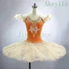 Pêche orange Tutu crêpe Casse-Noisette Tutu de Noël pour les filles Performance Tutus Costume de scène de ballet classique Ballet professionnel206S