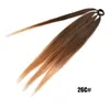 Synthetic Wigs tail Boxing Braids Wrap Around Chignon Tail With Rubber Band Hair Ring 26 Inch Brown Ombre Braid DIY 230630