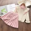 Flickaklänningar Autumn Toddler Winter Baby Girls Dres Knit Dress Ruffled Sleeve Sweater Clothing Spets