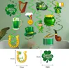 Party Decoration 1Set St. Patrick's Day Theme Spiral Pendant Flag Props