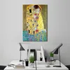 Klassisches Gustav Klimt-Gemälde „Der Kuss“ in Gold, handgefertigte Frau auf Leinwand, hohe Qualität