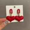 Orecchini pendenti Semplice goccia a catena con geometria acrilica di colore rosso per gioielli da regalo di dichiarazione oversize coreana di moda donna