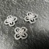 Décorations Nail Art Good Luck Vibes Nail Jewelry Chrome Flashing Floret Zircon Charms Creux 4-Leaf Shamrocks Crystals Shiny Nail Tips Orner Alliage 230629