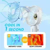 Draagbare handheld ventilator Oplaadbare koeling Mini USB-ventilator met telefoonhouder Zomer Office Home Outdoor Fan