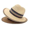 Chapeaux à bord large femmes chapeau paille couleur couleur mode décontractée coréen version coréenne simple plage d'été casquette d'été