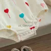 Clothing Sets VISgogo Newborn Romper Baby Girl Round Neck Long Sleeve Heart balloon Pattern Jumpsuit Elastic Cuff Bodysuit Spring Fall Clothes J230630