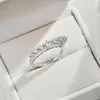 Cluster Rings Original Design Luxo Zircon Ring 925 Sterling Silver Wedding Full Row Diamond Finger For Women Fine Jewelry Gift