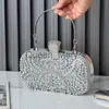 Evening Bags Mini Silver Bag Women's Tendance 2022 Luxury Handbag Crystal Wedding Clutch Bags for Bride Diamond Mobile Phones Shoulder Purse J230630
