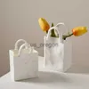 Vasos Criativos Vaso de Cerâmica Branca Cesta de Flores Sala de Estar Nórdica Acessórios para Decoração de Casa Jardim Quarto Decoração Vaso x0630