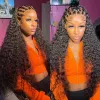 Wigs New Brazilain Deep Wave Lace Frontal Wig 360 Lace Curly Human Hair Wigs For Black Women Black /Brown/Blonde /Burgundy Red Water Wa