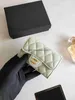 2024 fashion designer women card holders fold flap classic woman small mini wallet pure color leather purse with box ID qwertyui879