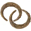 Decorative Flowers 2 Pcs Moon Decor Grape Vines Wreath Rattan Frame DIY Garland Iron Hanging Hand Woven Rings