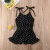 Kleding Sets lioraitiin 16 Jaar Peuter Kid Baby Meisje Kleding Mouwloze Romper Boog Print Zomer Vakantie Outfit 2 Kleuren J230630