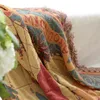 Cobertores mapa-múndi algodão boêmio mantas casa cobertor malha à prova de poeira capa de sofá cobertor antiderrapante cobertores decorativos para mesa de chá 230629