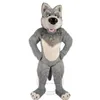 Taglia adulto Costume mascotte lupo peloso grigio Costume anime peluche Costume a tema cartone animato