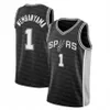 2023 Ny baskettröja San Antonio''Spurs'' Herr Ungdom Barn 1 Victor Wembanyama Ungdomsman Blå