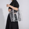 Sacos de noite Sacos transparentes femininos Candy Color PVC Transparente Bolsa à prova d'água Grande capacidade Moda Simples Verão Praia Casual 230630