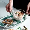 Bols Nordique Double Oreille Bol En Verre Haute Borosilicate Résistant À La Chaleur Salade Ménage Créativité Soupe