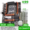 Płyty główne Atermiter x99 Turbo Płyta główna Zestaw zestawu Xeon E5 2666 V3 LGA 2011-3 CPU 4PCS x 4GB 16GB 1600 MHz DDR3 Reg ECC Rammot