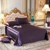 Set zomerkoel bed plat laken satijnen lakens 24 kleuren koningin kingsize laken voor tweepersoonsbed