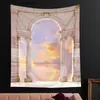 Arazzi Arazzi Boho Cloud Moon Wall Hanging Tapestry LED Camera da letto Dormitorio Decorazione Sfondo Decor Bohemian Art 221201 Z230630