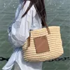 Luksusowa torba na ramię ze słomy moda damska małe torebki wiadro w stylu casual, designerska torby plażowe wnętrze gniazda lniana kieszeń letnie klasyczne torebki