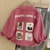 Jackets Girls Fashion Cartoon Denim Jacket Spring Children Korean Style Top Baby Girl Toddler Long Sleeved Kids Clothing 230630