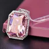 Pendant Necklaces Exquisite Fashion Pink Crystal Necklace Zircon Silver Plated Engagement Jewelry Wedding Anniversary Gift