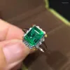 Anelli a grappolo Anello di fidanzamento in argento sterling 925 Columbia Emerald Ladies Luxury Natural Jewelry Boutique regalo di nozze