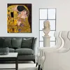 Decorative Art The Kiss Gustav Klimt Painting on Canvas Handmade Living Room Decor